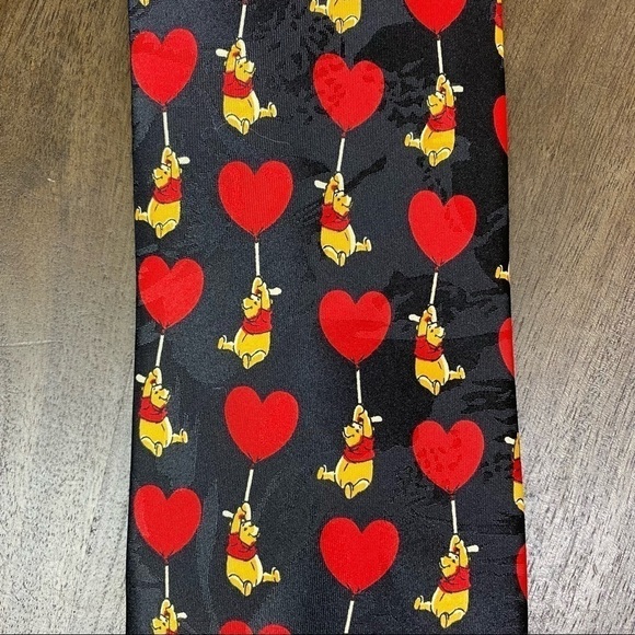 Disney Winnie the Pooh Hearts Black and Red Tie - Picture 2 of 6